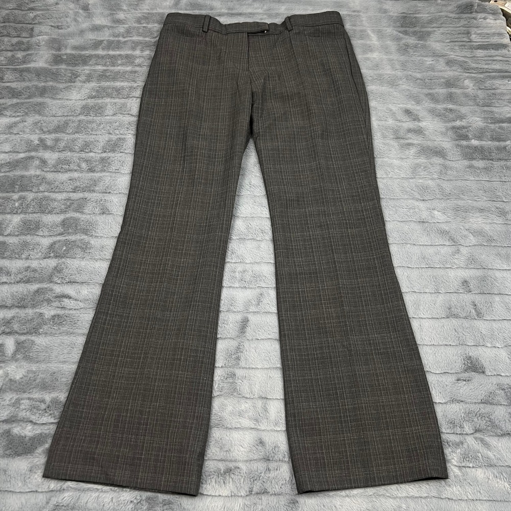 Gap Modern Boot Ankle Pants Womens 6A Gray Plaid Stretch Dress Trousers 989294